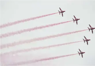  ??  ?? Airshow mainstays the Red Arrows will be joined by attraction­s old and new.