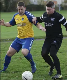  ??  ?? Action from the Wicklow Cup clash between St Fergal’s and Wicklow.