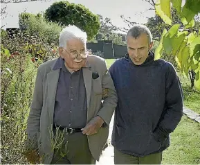  ?? PHOTO: DAVID BANKS ?? Great Dixter head gardener Fergus Garrett, right, pictured in 2006 with gardening writer and creator of Great Dixter, Christophe­r Lloyd, before his death that year.