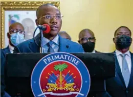  ?? FOTO ?? El primer ministro interino Claude Joseph se quedó en el gobierno haitiano, en la cartera de Exteriores.