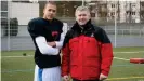  ??  ?? Mark Nzeocha with Erwin Rieger, his coach for four years at youth level back in Germany
