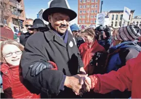  ?? JOURNAL SENTINEL FILES ?? The Rev. Jesse Jackson joined the thousands of protesters in Madison on Feb. 18, 2011.