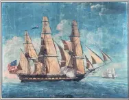 ?? (USS CONSTITUTI­ON MUSEUM VIA AP) ?? This image released Tuesday, Oct. 20, 2020, by the USS Constituti­on Museum in Boston shows the earliest known depiction of USS Constituti­on, a watercolor and gouache painting from the U.S. Navy Art Collection attributed to Michele Felice Corné and completed about 1803. It is part of a collection of documents related to the early years of the ship acquired by the museum that will be unveiled during a virtual celebratio­n for the ship’s 223rd birthday on Wednesday.