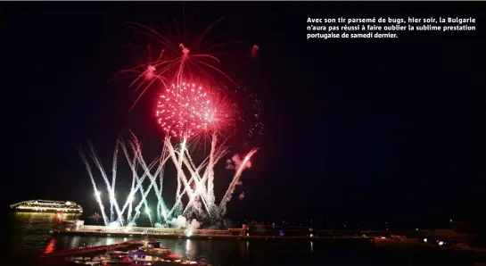  ??  ?? Avec son tir parsemé de bugs, hier soir, la Bulgarie n’aura pas réussi à faire oublier la sublime prestation portugaise de samedi dernier.