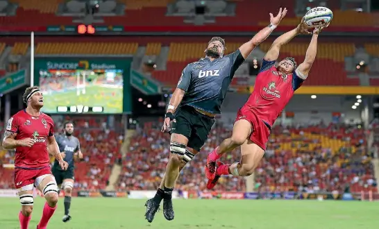  ?? PHOTO: GETTY IMAGES ?? Heiden Bedwell-curtis, left, made his Crusaders debut against the Reds in March.