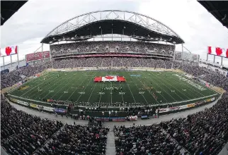  ?? JOHN WOODS/THE CANADIAN PRESS ?? Investors Group Field in Winnipeg officially opened in June 2013.