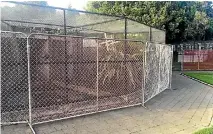  ?? PHOTO: JONO GALUSZKA/STUFF ?? Esplanade aviaries are fenced off after avian TB was discovered.