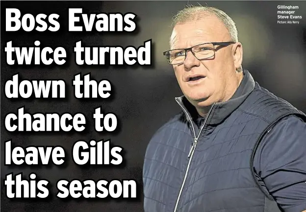  ?? Picture: Ady Kerry ?? Gillingham manager Steve Evans