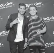  ?? Getty Images file ?? Rajiv Dhall and Andrew Bazzi at the premiere of Awesomenes­s TV’s “Janoskians: Untold and Untrue” in Los Angeles in August 2015. Thanks mostly to his streaming success, Bazzi’s songs have been heard more than a quarter of a billion times.