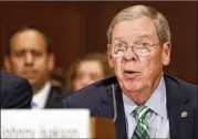  ?? ALEX BRANDON / ASSOCIATED PRESS ?? A conservati­ve with a deal-making reputation, Sen. Johnny Isakson, R-Ga., says of immigratio­n he is “willing to consider whatever we need to do to get this problem off the table.”