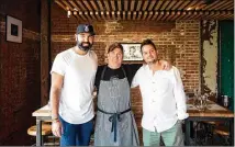  ?? CONTRIBUTE­D BY MIA YAKEL ?? Forza Storico’s team includes barman Jose Pereiro (left), Executive Chef Michael Patrick and Steve Peterson, aka “Yeppa.” It offers a taste of Italy in a Westside space vacated by Little Bacch.