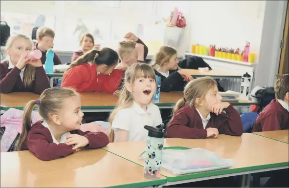  ?? Pictures: Sarah Standing (080321-4518) ?? EXCITEMENT Kaitlin Bebington during a lesson at Rowner Junior School