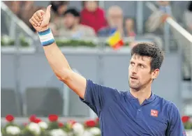  ??  ?? Novak Djokovic in action at the Madrid Open.