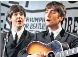  ?? ?? COME APART: Paul McCartney, inset with John Lennon in 1963, has been blamed for instigatin­g the breakup of the Beatles in 1970, but he claims in a BBC interview that it was “our Johnny” who did it.