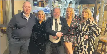  ?? ?? The Carey family: Timmy, Tricia, Dave, Tracy and Theresa, enjoying the night at Fermoy Golf Club to celebrate the Blackwater Sub Aqua Club 40 year milestone.