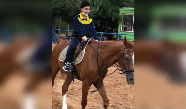  ??  ?? Horse riding has taught Khalifa patience in dealing with his condition.