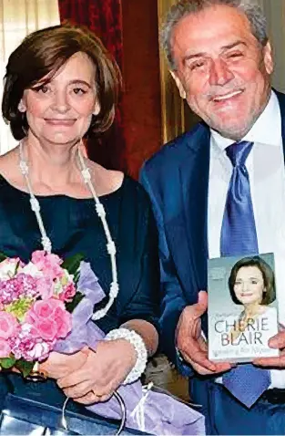  ?? ?? Thanks for the memoirs: Mrs Blair with a Croatian dignitary holding her book