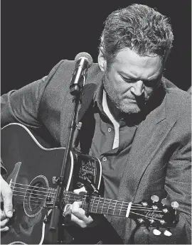  ?? ANDREW NELLES / TENNESSEAN. COM ?? Blake Shelton performs during the C'Ya On The Flipside benefit concert at the Grand Ole Opry House in Nashville.