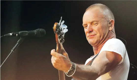  ?? FREDRIK VON ERICHSEN/THE ASSOCIATED PRESS/FILES ?? “I’m still a student of music,” says Sting, who returns to his rock roots with his album 57th and 9th.