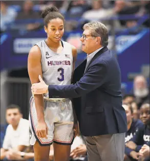  ?? Jessica Hill / Associated Press ?? UConn coach Geno Auriemma will be back no the sideline on Thursday when the Huskies host Wichita State.