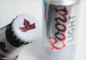  ?? STEVEN SENNE THE ASSOCIATED PRESS ?? Coors Canada, the business arm of Molson Coors Brewing Co., says it has entered into a joint venture to develop non-alcoholic, pot-infused beverages.