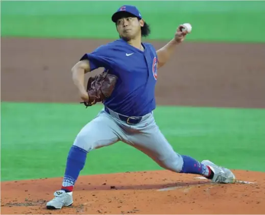  ?? GETTY IMAGES ?? Shota Imanaga (above) struck out eight in five scoreless innings to lower his ERA to 0.96. Craig Counsell was ejected for the first time as Cubs manager.