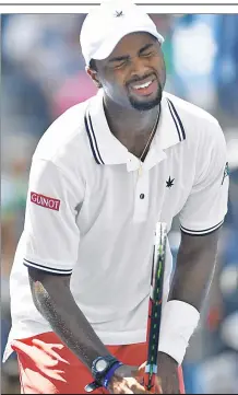  ?? Larry Marano ?? THAT HURTS: Donald Young reacts to a lost point during his four-set defeat to Stan Wawrinka on Monday at the U.S. Open.