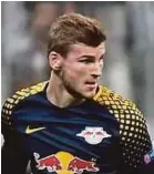  ??  ?? Leipzig’s Timo Werner