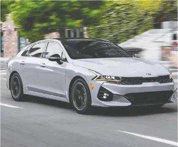  ?? — KIA ?? The K5 is not a newcomer, but does have a new name as it replaces the Optima.