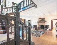  ?? STRUTT & PARKER PHOTOS ?? An original carved staircase leads from the main reception hall to the second floor of the Jacobean-style home.