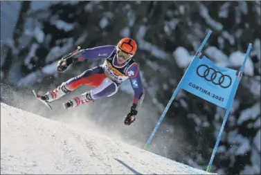  ??  ?? Albert Ortega, 12º en la combinada de los Mundiales de Cortina d’Ampezzo, en acción en Italia.