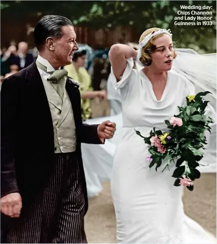  ?? ?? Wedding day: Chips Channon and Lady Honor Guinness in 1933