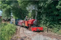  ?? ?? Amberley Museum, which has signed up for the 2022 Love Your Railway campaign, welcomed Bagnall 0-4-0ST No. 2067 of 1918 Peter back into traffic at its annual gala over the weekend of July 23/24. As reported last issue, Peter has undergone a £40,000 overhaul, including boiler repairs. It is seen departing from Amberley on the Sunday. NICK GILLIAM