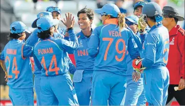  ?? AP ?? India women’s team have beaten hosts England in the group stage and will go in the World Cup final with confidence.