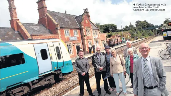  ??  ?? Cedric Green (front) with members of the North Cheshire Rail Users Group