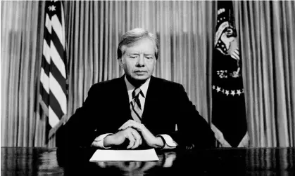  ?? Photograph: Anonymous/ Associated Press ?? President Jimmy Carter prepares to make address on the failed mission to rescue the Iran hostages in 1980.