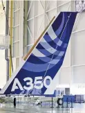  ?? ?? The Airbus A350 is built primarily from composite materials which are lightweigh­t and heat-resistant.