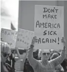  ?? DAVID MCNEW/AFP/GETTY IMAGES ?? Protest in 2017 in Los Angeles.