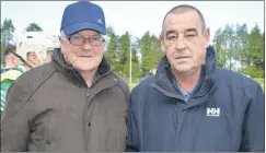  ?? (Pic: P O’Dwyer) ?? Dick Matthews and Paul O’Dwyer in Castletown­roche last Saturday before the Hibernian Hotel Avondhu JAHC final between Harbour Rovers and Kilshannig.