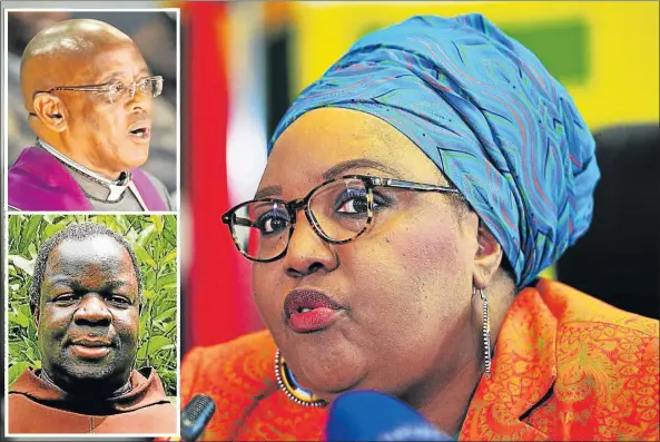  ??  ?? THE PRACTICE OF FAITH: The Bishop of the Methodist Church, Andile Mbete, top, the CRL chairperso­n Thoko Mkhwanazi-Xaluva, right, and the Bishop of the Roman Catholic Church, Eastern Cape, Vincent Mduduzi Zungu, bottom left, have varied views on the...