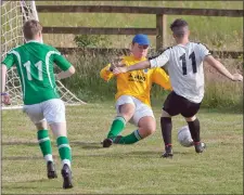  ??  ?? Action from the Youth ‘B’ Shield play-off.