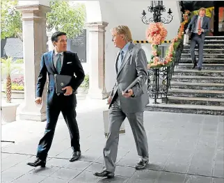  ?? RENÉ FRAGA / EXPRESO ?? Proyectos. El inversioni­sta Wesley Edens (derecha) se reunió la semana pasada con el presidente Lenín Moreno.