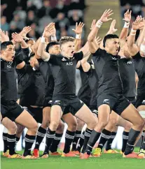  ??  ?? Culture clash: Many believe the New Zealand All Blacks’ use of the haka before internatio­nals should end