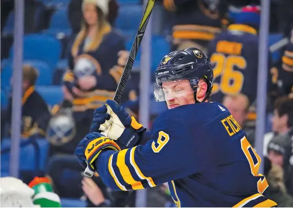  ?? .GETTY IMAGES/FILES ?? Buffalo captain Jack Eichel marked his best year in the NHL this past shortened season with 36 goals and 78 points in 68 games. But for a fifth straight year, Eichel is not going to the Stanley Cup dance, not even after the league extended the guest list to eight more teams