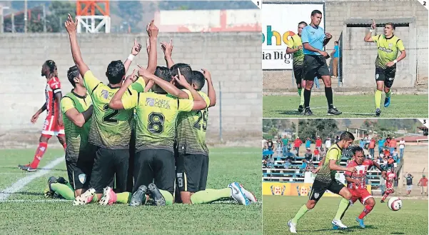  ?? FOTOS: ALEJANDRO AMADOR ?? (1) El Minero festejó así su segundo triunfo en el campeonato. El equipo de Cáceres gustó y goleó en casa. (2) Rembrandt convirtió el primero de la tarde. (3) Juan Ramón Mejía presionand­o por la banda izquierda y Portillo le trata de cerrar el paso.