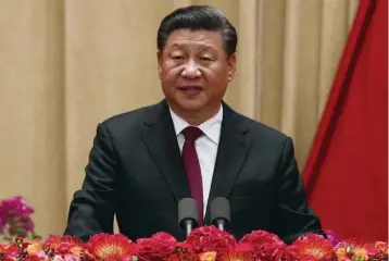  ?? AP ?? Blockchain endorsemen­t: Xi said China will increase investment in blockchain technology after chairing a study session last week on developing the industry, state-owned Xinhua reported.—