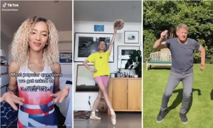  ?? Photograph: TikTok ?? The joys of dance … sprinter @laviainiel­sen, @isabellabo­ylston soloing with a pizza, and chef Gordon Ramsay on @tillyramsa­y’s feed.