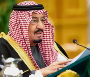  ?? — AFP ?? New horizons: King Salman’s visit to Malaysia will be the monarch’s first visit to a Muslim country in the region since ascending the throne in 2015.