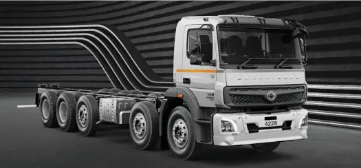  ??  ?? 42T M-Cab variant of the BharatBenz 4228R.