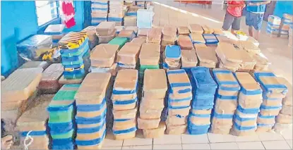  ?? Picture: FIJI POLICE FORCE ?? Police seized more than three tonnes of illicit drugs at a vacant house that is currently under constructi­on in Namaka, Nadi.